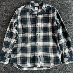 Gap Boys Plaid Button Up Shirt Size Large